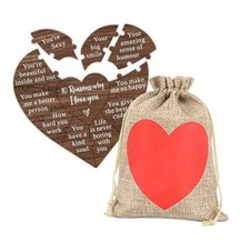10 Reasons Why I Love You Wooden Puzzle for Valentine's Day, Romantic Brown