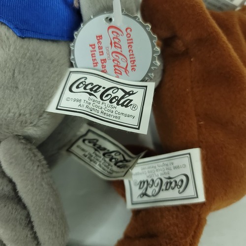 Lot of 3 Coca Cola Bean Bag Plush Seal Scarf Blue Suit Walrus Xmas Hat w/ Tags - Picture 7 of 7