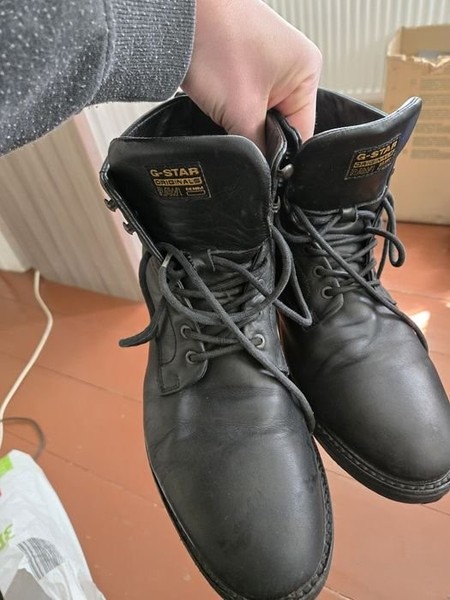 Men G-Star RAW Boots Black Leather 46