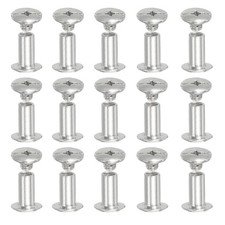 Chicago Screws, Leather Rivets for Belt Bag M5 x 10 mm 80 Pack Silver