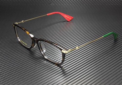 GUCCI GG0112Oa 002 Rectangular Square Havana Demo Lens 53mm Damen Brille