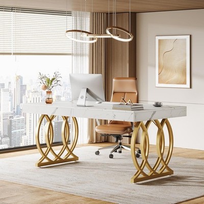 63-Inch Modern Executive Desk Rectangular Office Computer Desk Conference Table