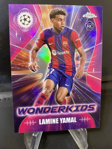 Lamine Yamal 2023-24 Topps Chrome UCC Wonderkids Refractor #WK-3 Rookie Card RC