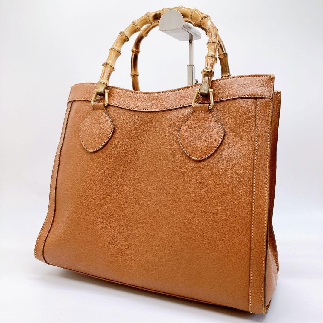 Gucci Bamboo Diana Handbag Leather Brown
