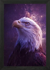 Eagle under the cosmic sea Framed Wall Art Poster Canvas Print Picture