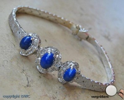 Armband mit Lapis Lazuli Brillanten Brillant Diamant 750 er Gold 18 cm top