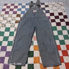 Vintage Childrens Round House Hickory Stripe Overalls Size 5 Made in USA