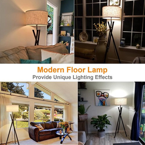 Tripod Floor Lamp, Mid Century Wood Floor Lamps for Living Room, Bedroom and ... - Bild 7 von 8
