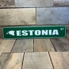 Green Estonia St Street Sign - Baltic Northern Europe