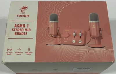 TONOR ASMR 1 Stereo Mic Bundle Dual USB Mics w/ Mixer Pink   New