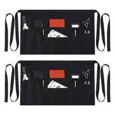 Server Apron With 8 Pockets Waiter Waitress Waist Half Serving Restaurant Bar