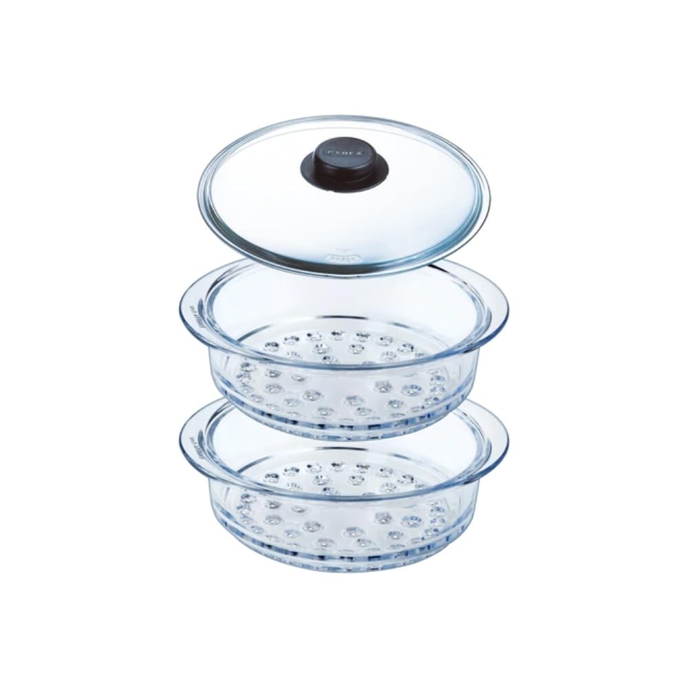 Pyrex - Emballage E-commerce ""Déballer sans s'énerver"", 2 steamer basket