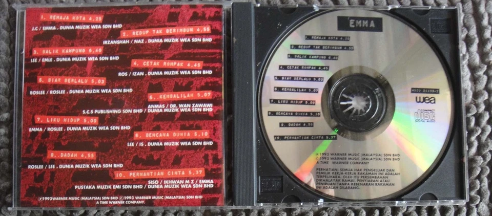 (85) Malaysia Malay 1993 WEA female Rock Queen EMMA CD - Image 2 of 2