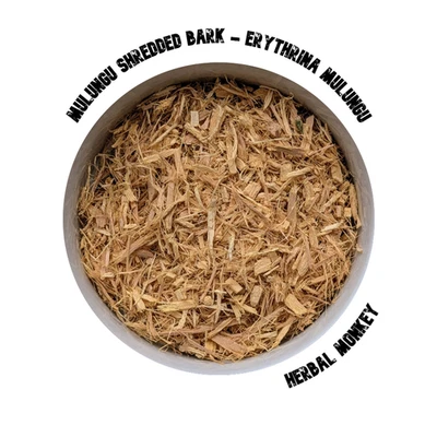 HERBALMONKEY Mulungu Fine Shredded Bark | Erythrina Mulungu | High Quality Mulungu Bark
