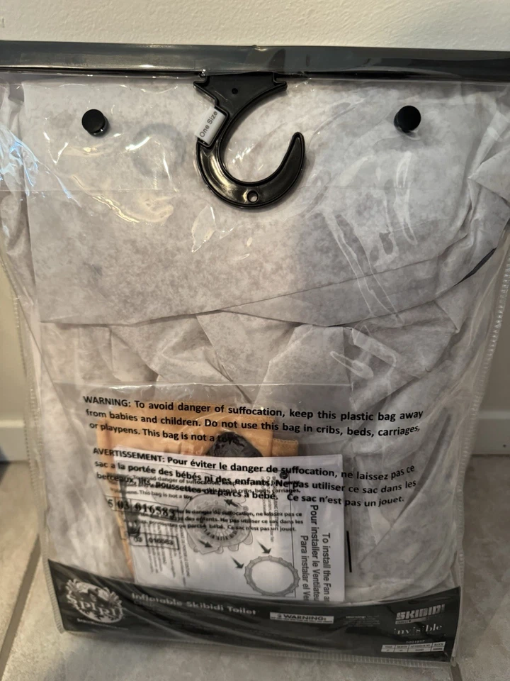 Skibidi Toilet Inflatable Hood Costume Top for Child. One Size Fits Most EUC - Image 2 of 2