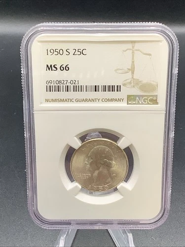 NGC 1950-S Ms66 25c Washington Quarter 90% Silver