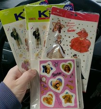Vintage Hallmark Barbie Stickers Sheets 1994 1995 12 Sheets Total