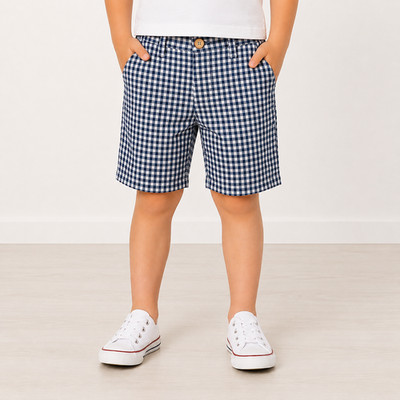 UBS2 Jungen Shorts Blau Kariert Sommerhose Kinder 100% Baumwolle NEU