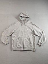 Nike Men Sweatshirt XL Gray Hoodie Long Sleeve Full Zip Logo Comfort Outdoor