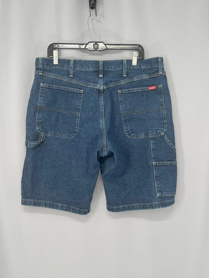 Wrangler Jorts Mens 36 Blue Denim Carpenter Utility Hammer Loop Stretch Work - Image 2 of 4