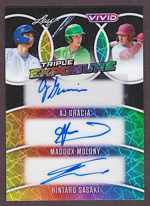 2025 Leaf Vivid AJ Gracia Maddox Molony Rintaro Sasaki Triple Exposure Auto 1/1