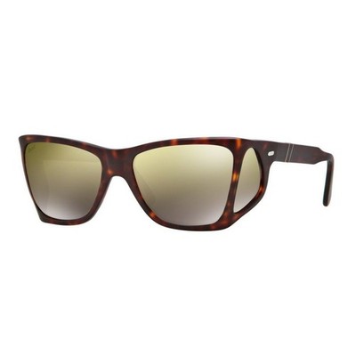 Persol Sonnenbrille 0009 899/03 mattes Havanna-Gestell braune verspiegelte Gläser 57-16-125
