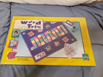 VINTAGE 1995 Discovery Toys WORD TRIO Game Three Games In One Act Explain Draw