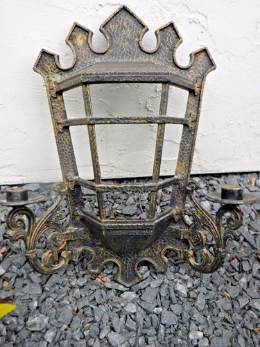 Vintage~1971 Homco~Wandleuchter~Kerzenhalter~Gothic~Mittelalter~Burg Verlies Deko - Bild 16 von 17