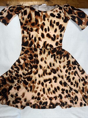 Lularoe Nicole Brown Animal Print Leopard Cheetah Dress HTF Medium 10/12  Rare | eBay