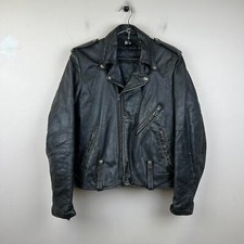 Vintage 60s AMF Harley Davidson Leather Biker Jacket Size S