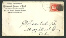 Vintage 1876 Postal Cover Neill McCreary Miners Shippers Sent to Philadelphia PA