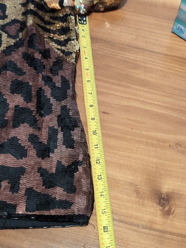 Vintage Lawrence Kazar Sequin Top Black Brown Gold Leopard Cheetah Print - Picture 8 of 21