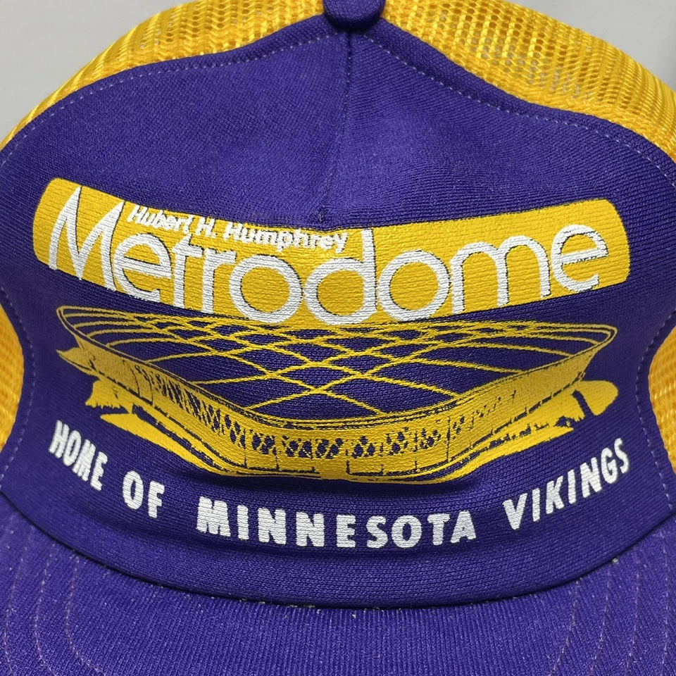 Gorra de béisbol Minnesota Vikings Metrodome malla espalda a presión camionero EE. UU. VINTAGE Foto 2 de 4