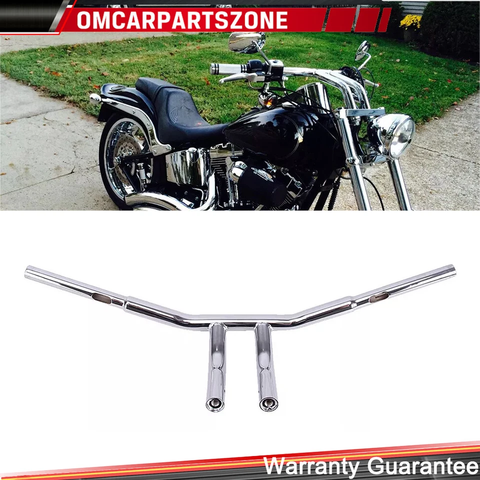 Universal Fat 1 polegada cromado 8" elevação pullback T-Bars guidões arrasto para Harley - Imagem 3 de 4