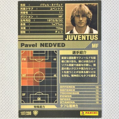 Panini WCCF 2001-02 Pavel Nedved Juventus 107 Czech Republic Japan