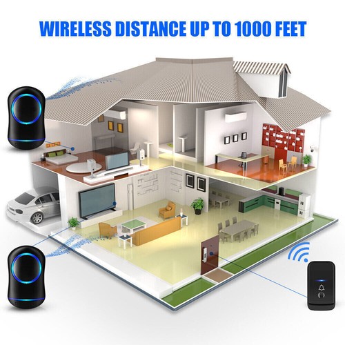Wireless Door Bell Waterproof 300m Range Home Wall Plug In Doorbell 45 Chimes - Picture 9 of 13