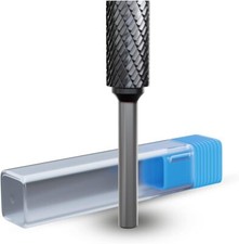 3/8  Cylinder Die Grinder Bit, Cut Carbide Rotary Burr with 1/4" Shank for Metal