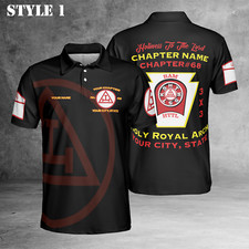 Custom Name Royal Arch Masonry York Rite Freemasonry Masonic Polo Shirt S-5XL