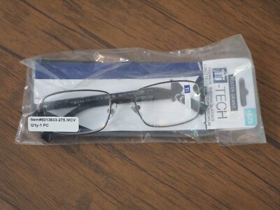 FOSTER GRANT Ti-TECH +2.75 DARK GUNMETAL FRAME READING GLASSES NEW