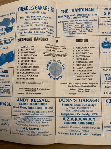 Stafford Rangers INICIO Programas Liga y Copa Años 70 PUBLICACIÓN GRATUITA - Imagen 39 de 186