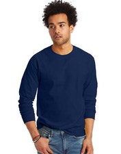 Hanes Long-Sleeve T-Shirt TAGLESS Comfort Soft Cotton Plain Casual up to 3XL
