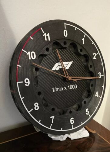F1 - Formula 1 Carbon Brake Disc Brembo Memorabilia Clock Motorsport - Afbeelding 1 van 2