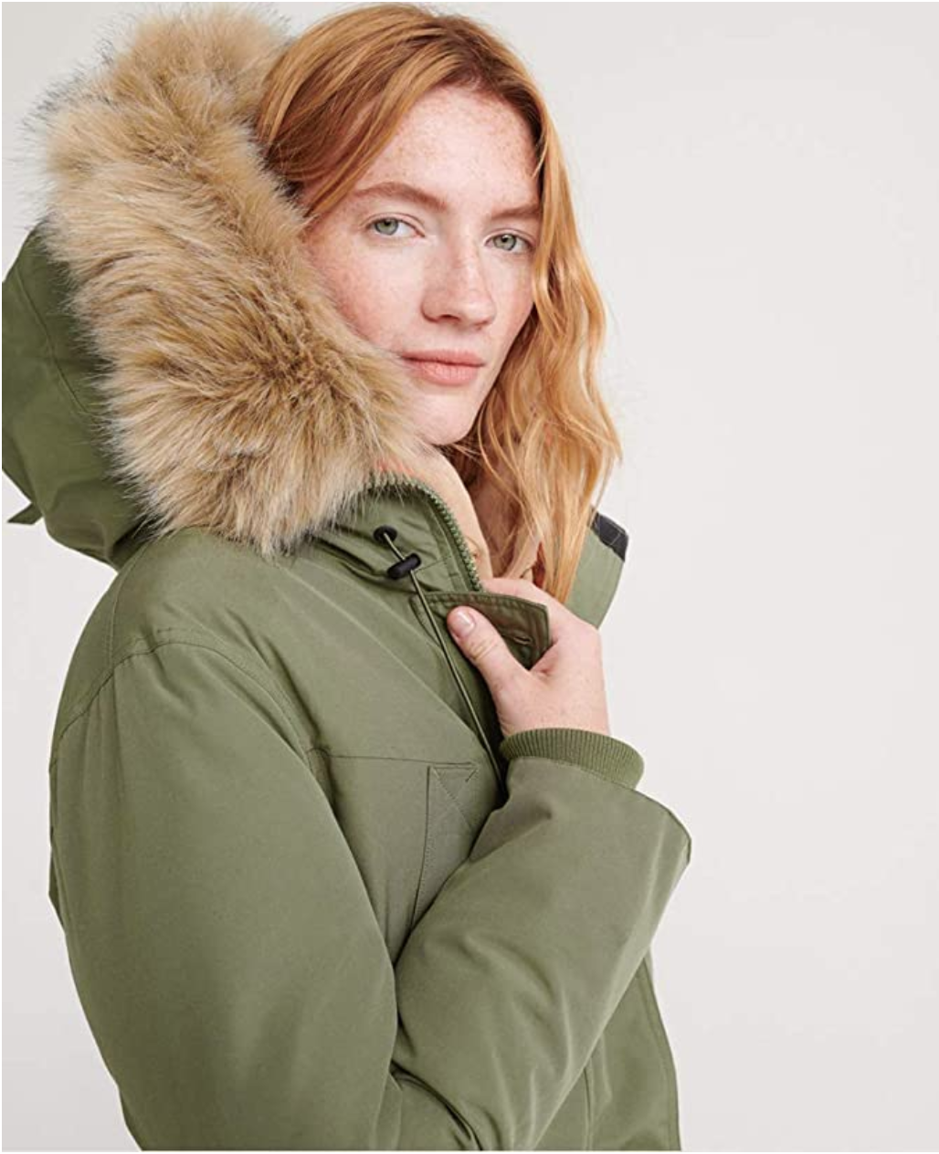 Olive Khaki Green Parka Jacket Ladies 