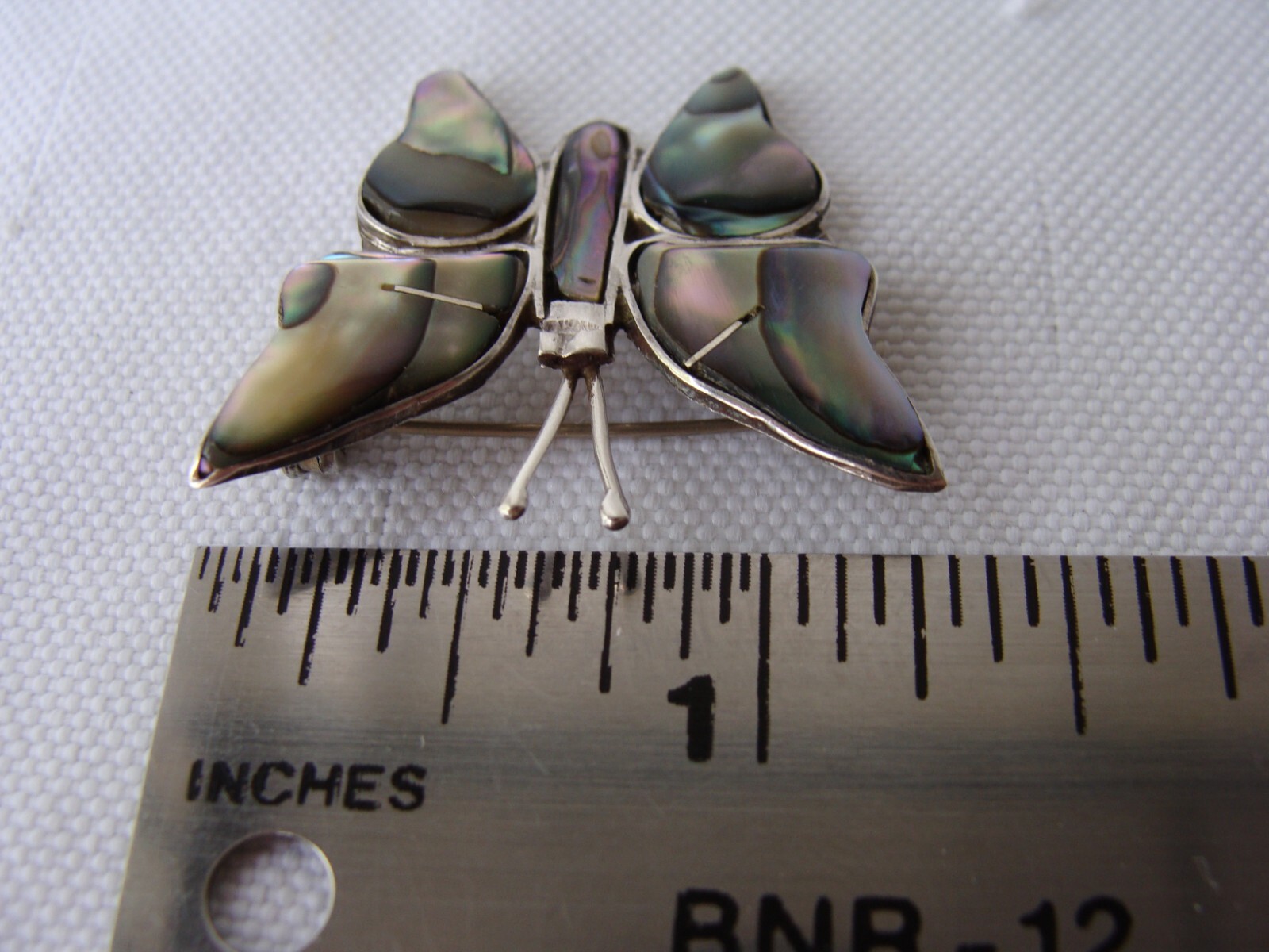 Vtg. 925 Solid Sterling Silver Abalone Shell Inla… - image 13