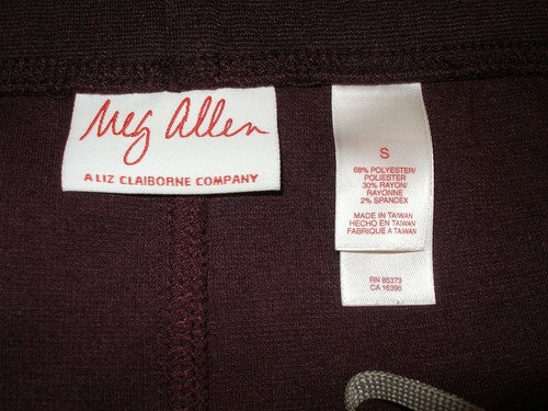 Liz Claiborn Women's Small Long Straight Skirt Dark Purple Slit in Back New - Picture 5 of 7