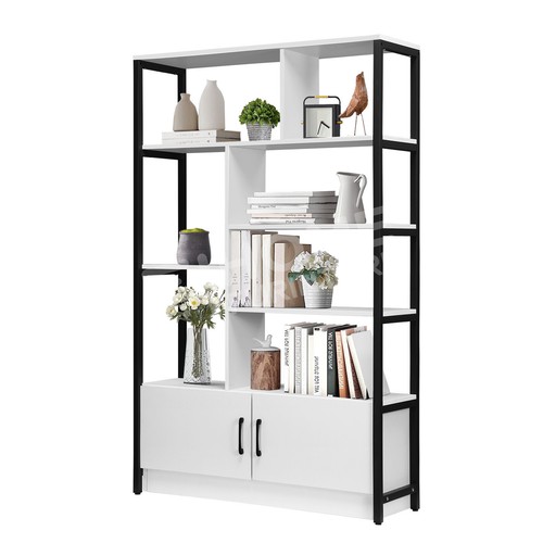 5 Tier Display Cabinet Shelf Storage Home Bookshelf Bookcase Stand Rack White - Picture 11 of 12