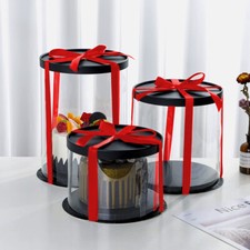 Large Clear PVC Gift Boxes Cake Candy Packaging Transparent Box Wedding Favors