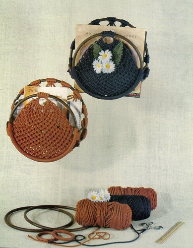 Vtg Patterns - Carousel, Lamp, Plant Hanger #SH2 Macrame School House Vol 2 Book - Picture 6 of 9