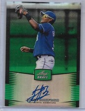2012 Leaf Metal Draft GREEN PRISMATIC AUTO Jorge Bonifacio RC #d 6/10