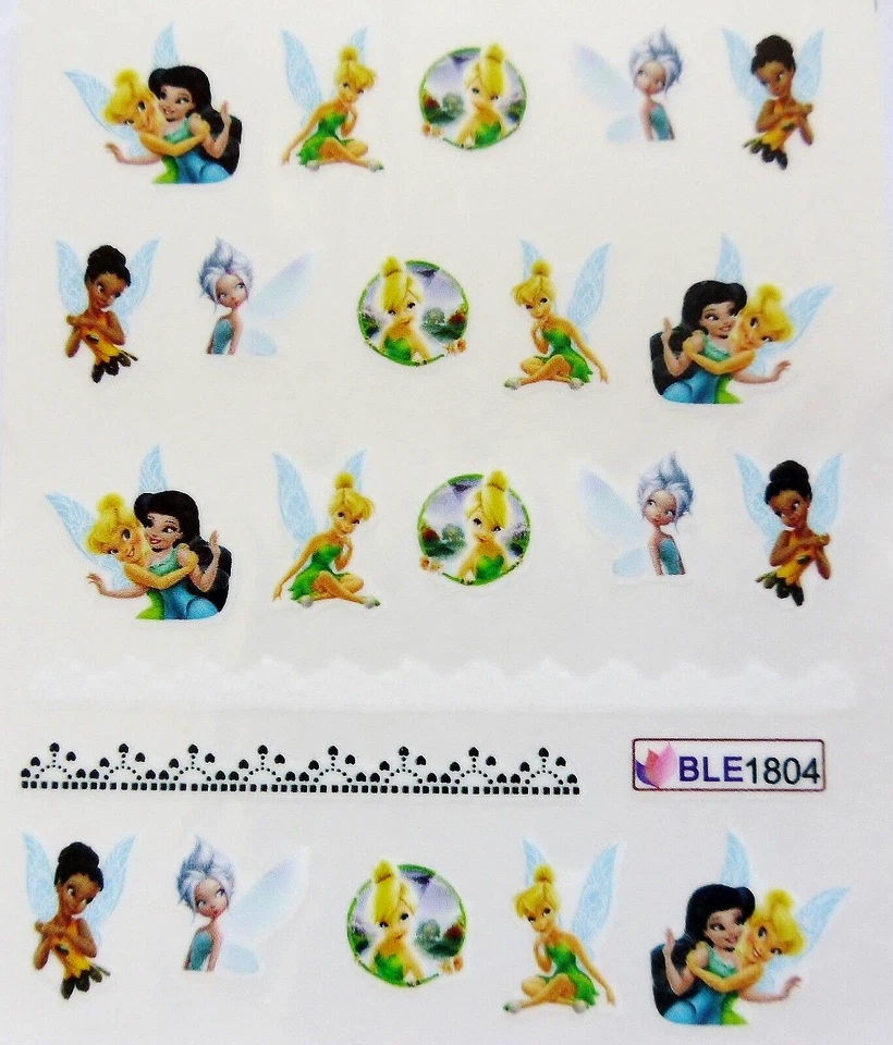 Nail Art Twinkle FAIRY Tinker Bell Secret Wing Friends Water Decals Sticker 1804